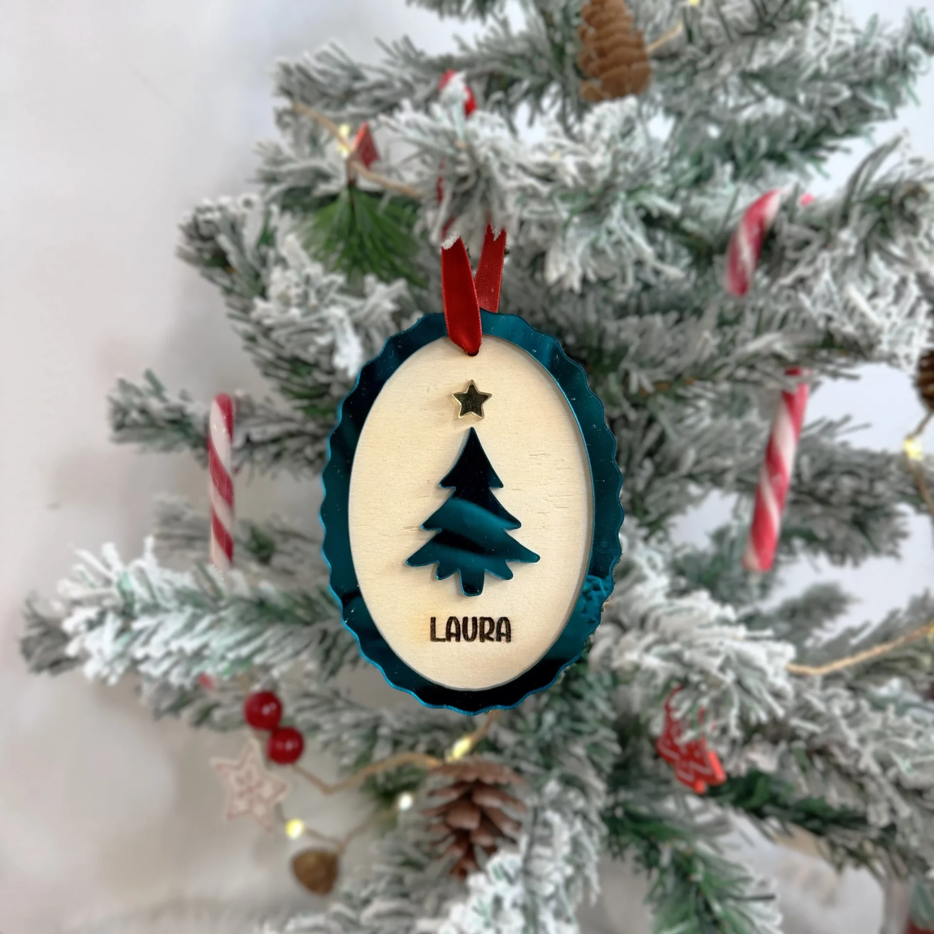 Adorno Arbol Navidad Personalizado AZUL