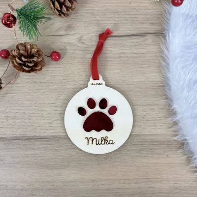 Adorno Navideño Mascota Personalizado HUELLA