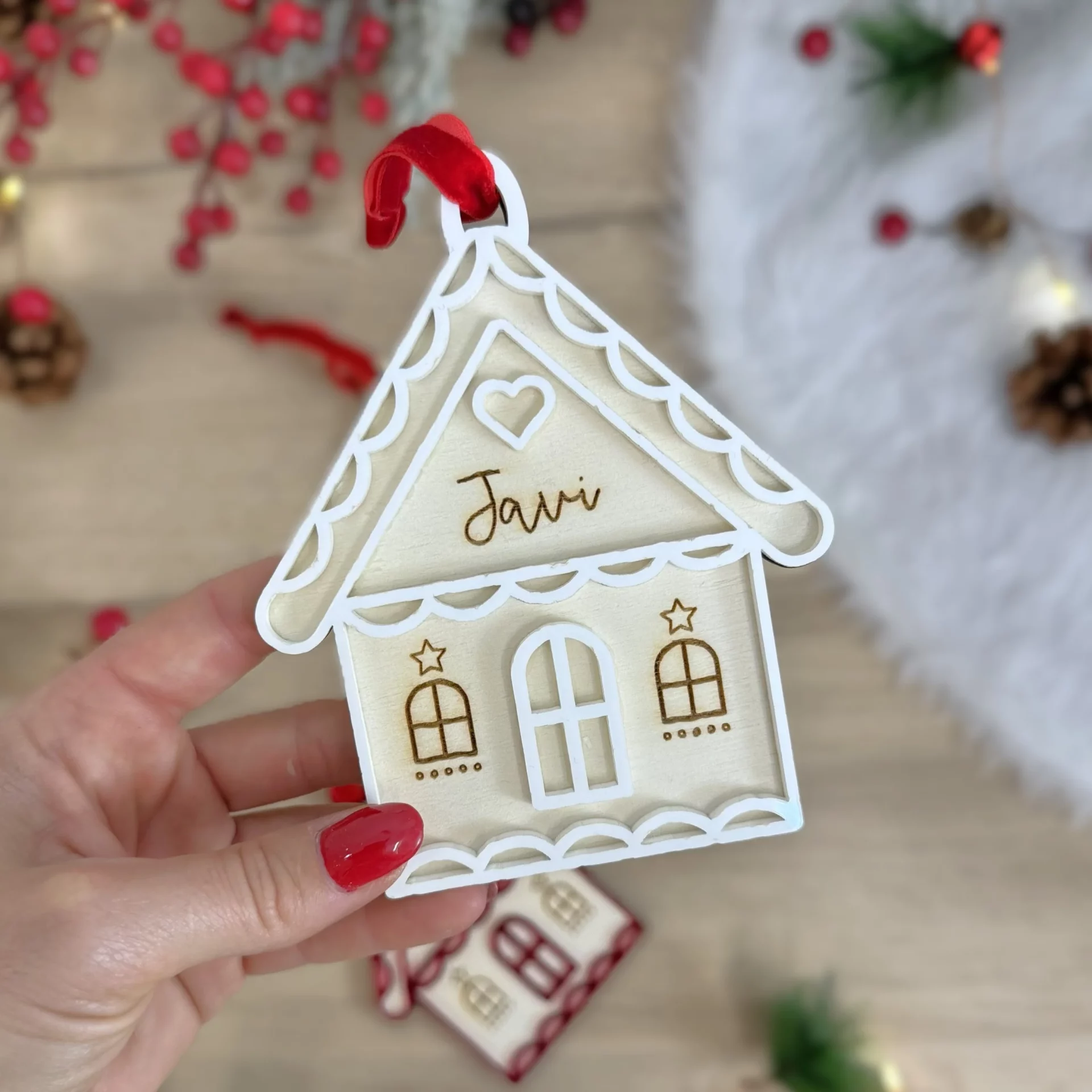 Casita Navidad Personalizada BLANCA JAVI