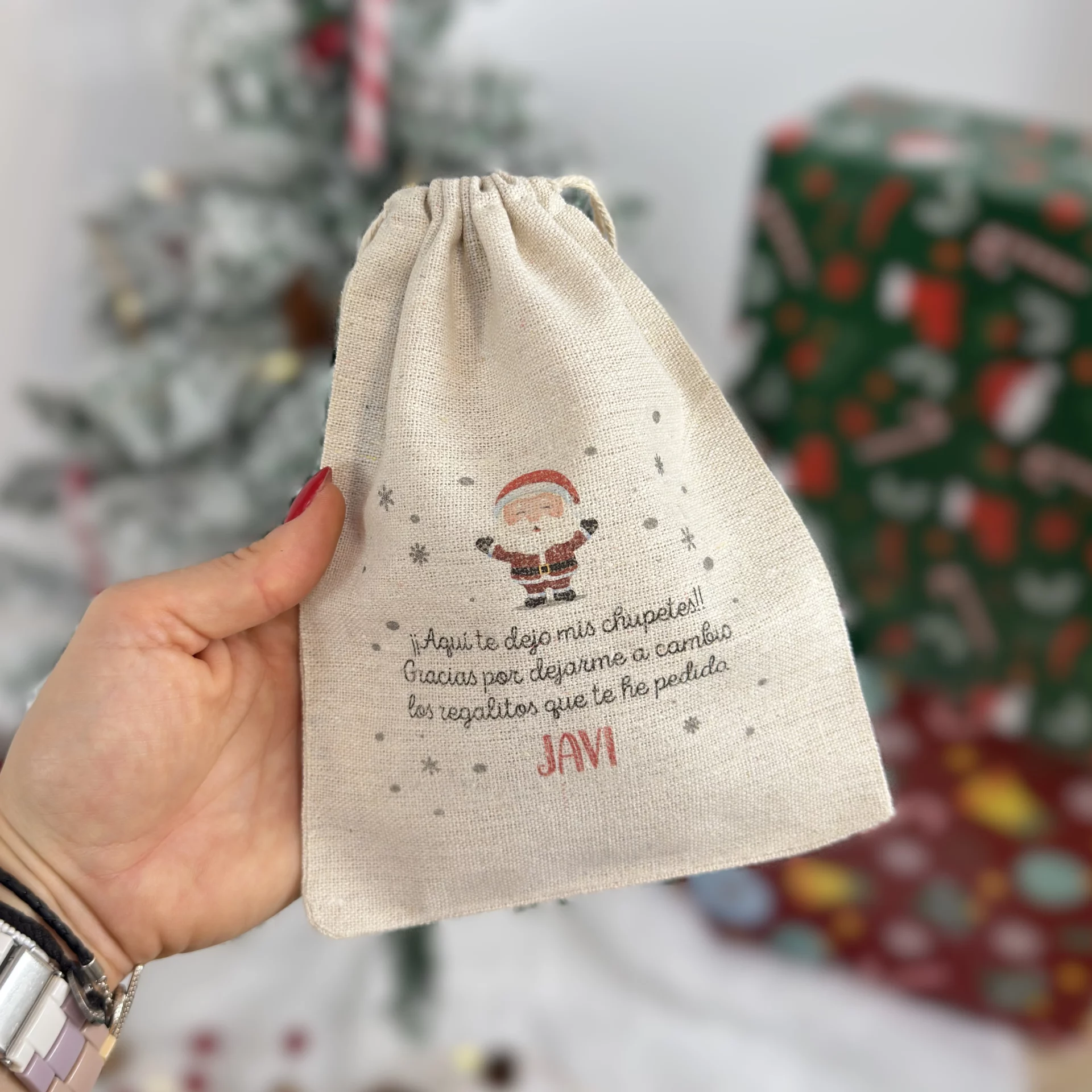 Saquito Adios Chupete Navidad JAVI EN MANO