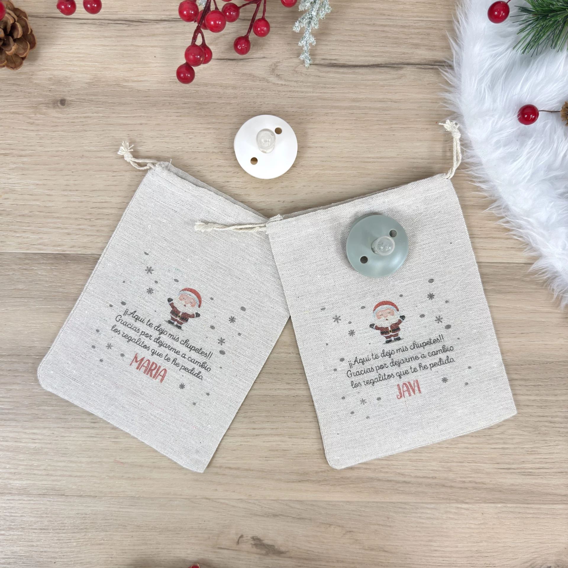 Saquito Adios Chupete Navidad MARIA Y JAVI