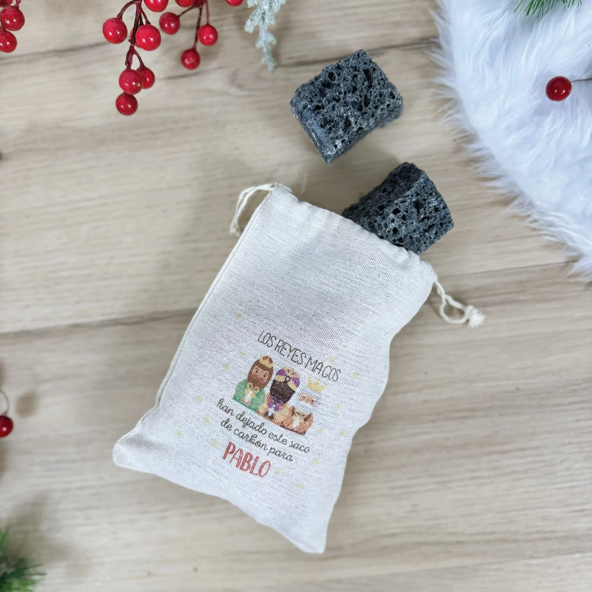 Saquito Carbon Reyes Magos Personalizado