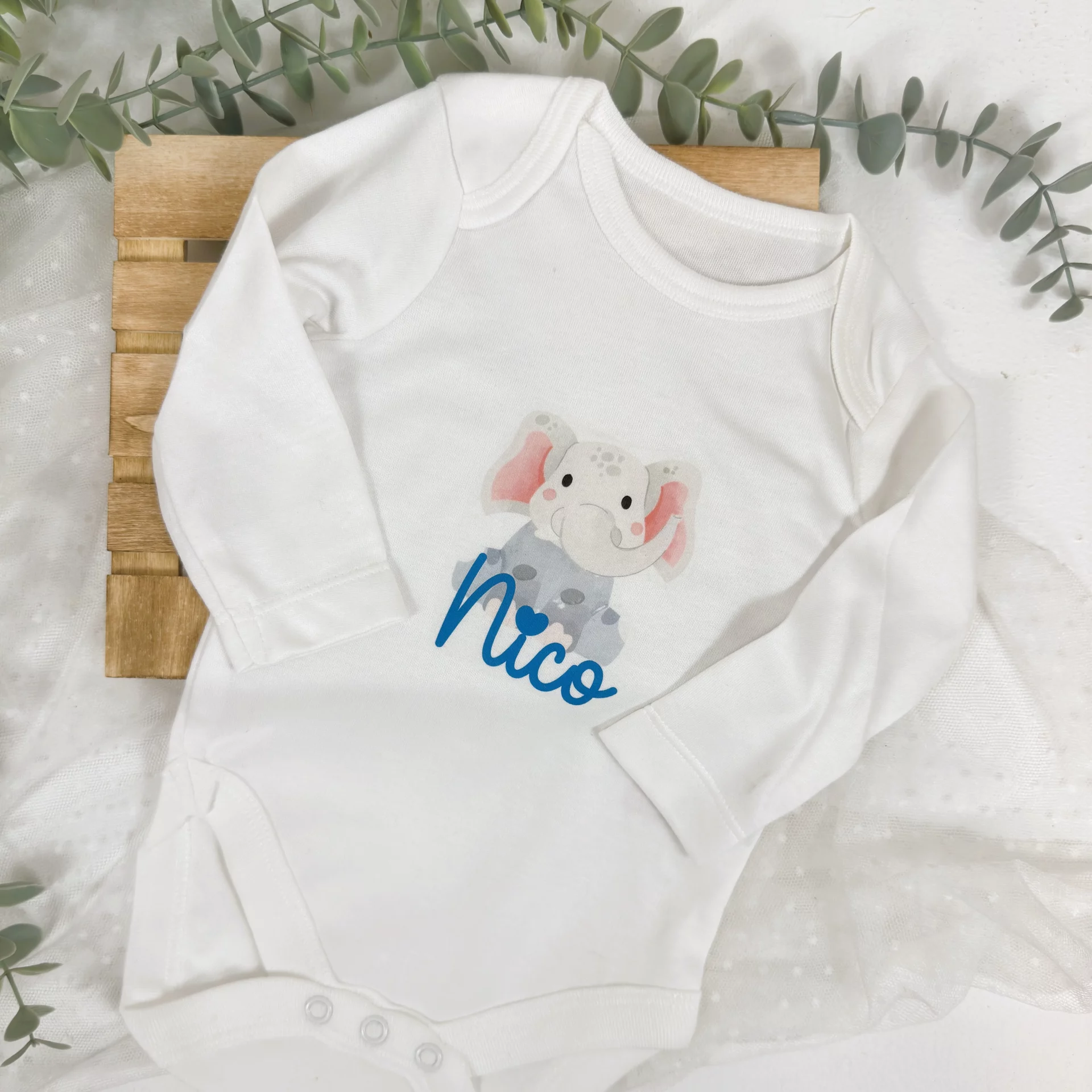 Body infantil personalizado animales ELEFANTE