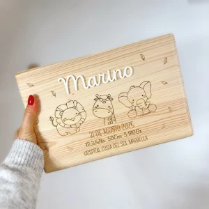 CAJA DE NACIMIENTO ANIMALES PERSONALIZADA