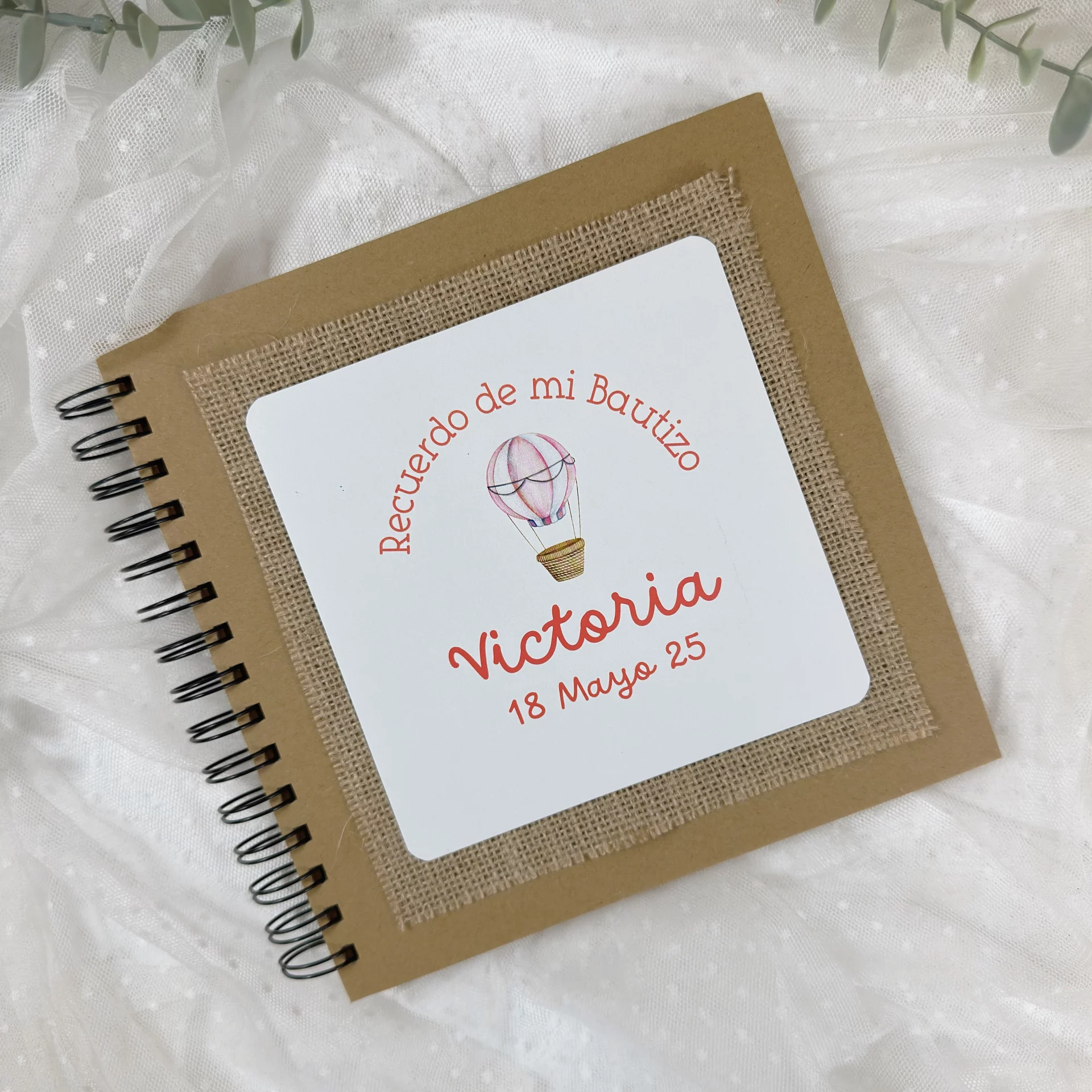 LIBRO DE FIRMAS BAUTIZO GLOBO ROJO