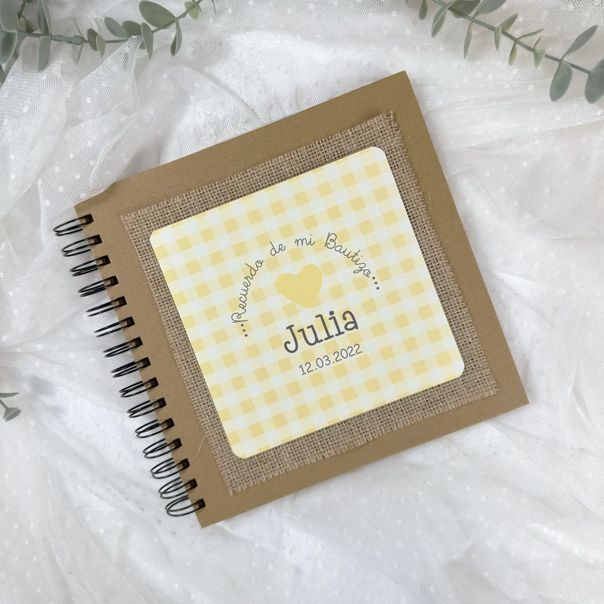 LIBRO DE FIRMAS BAUTIZO VICHY AMARILLO