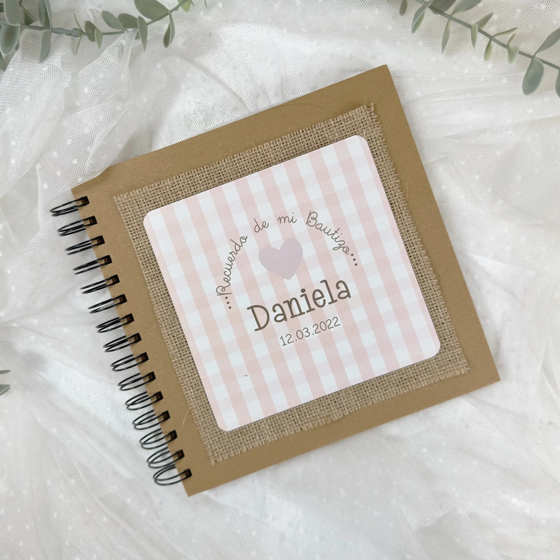 LIBRO DE FIRMAS BAUTIZO VICHY ROSA