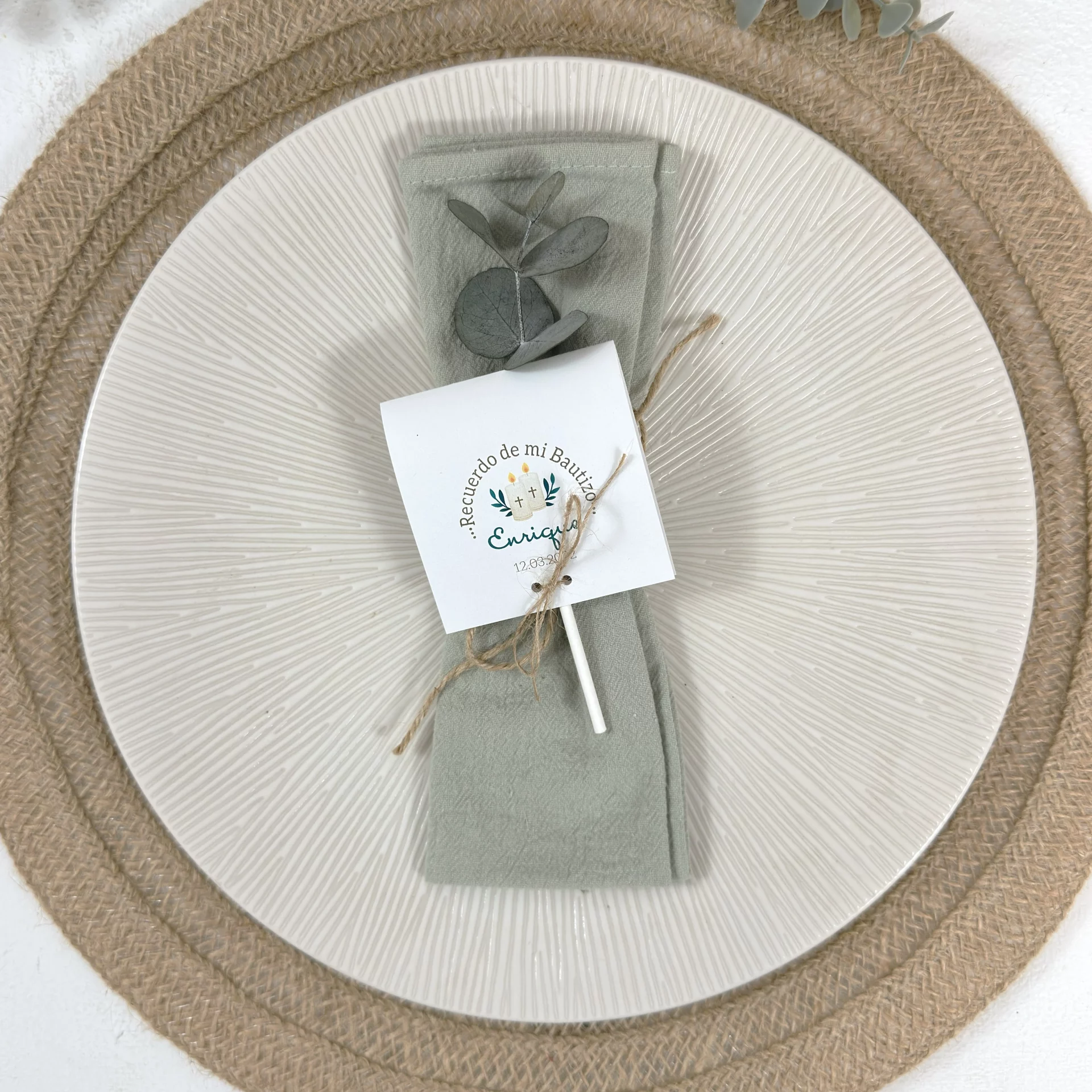 PIRULETA PERSONALIZADA BAUTIZO VELAS