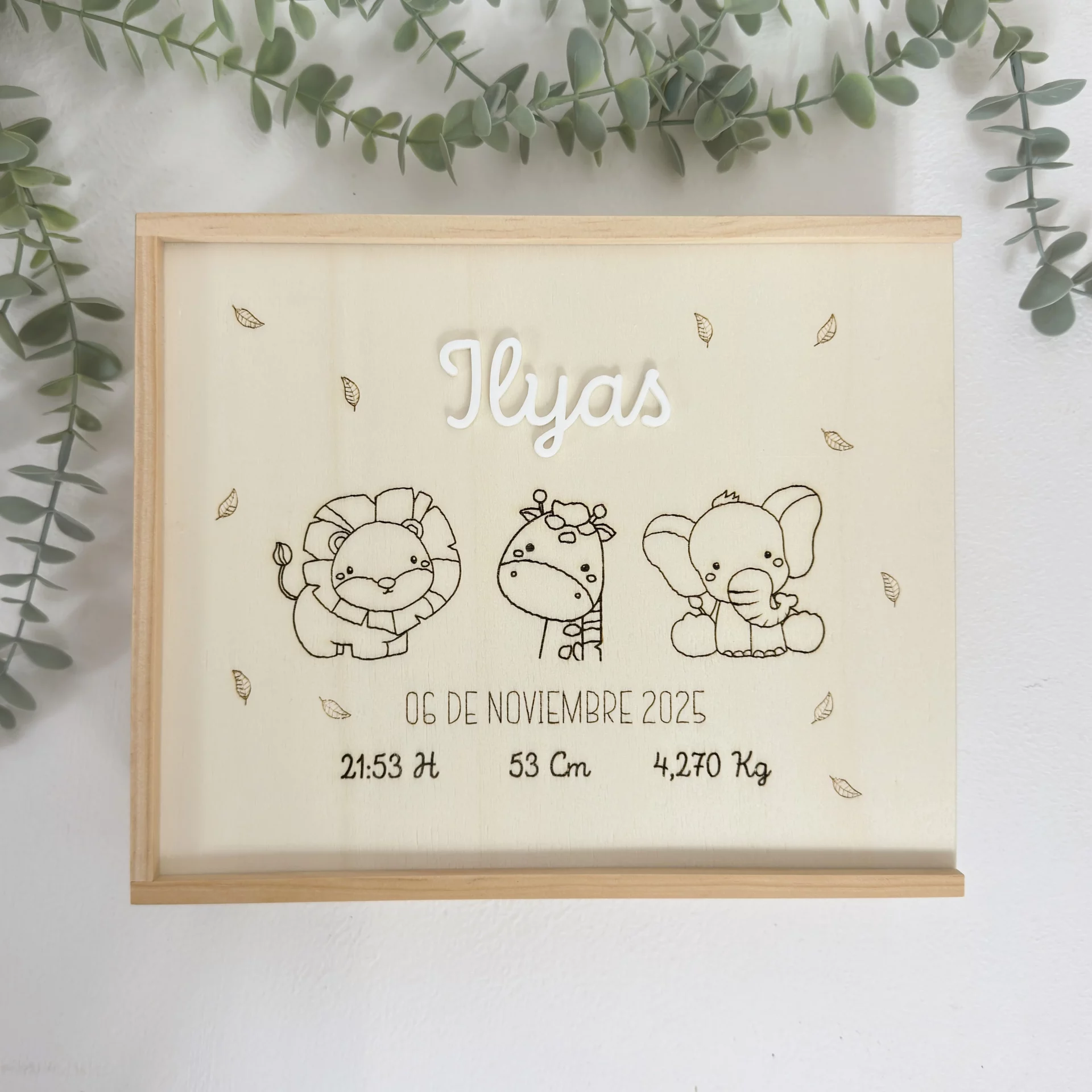 caja natalicio personalizada madera