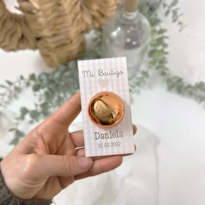 Labial Personalizado Bautizo CORAZON ROSA