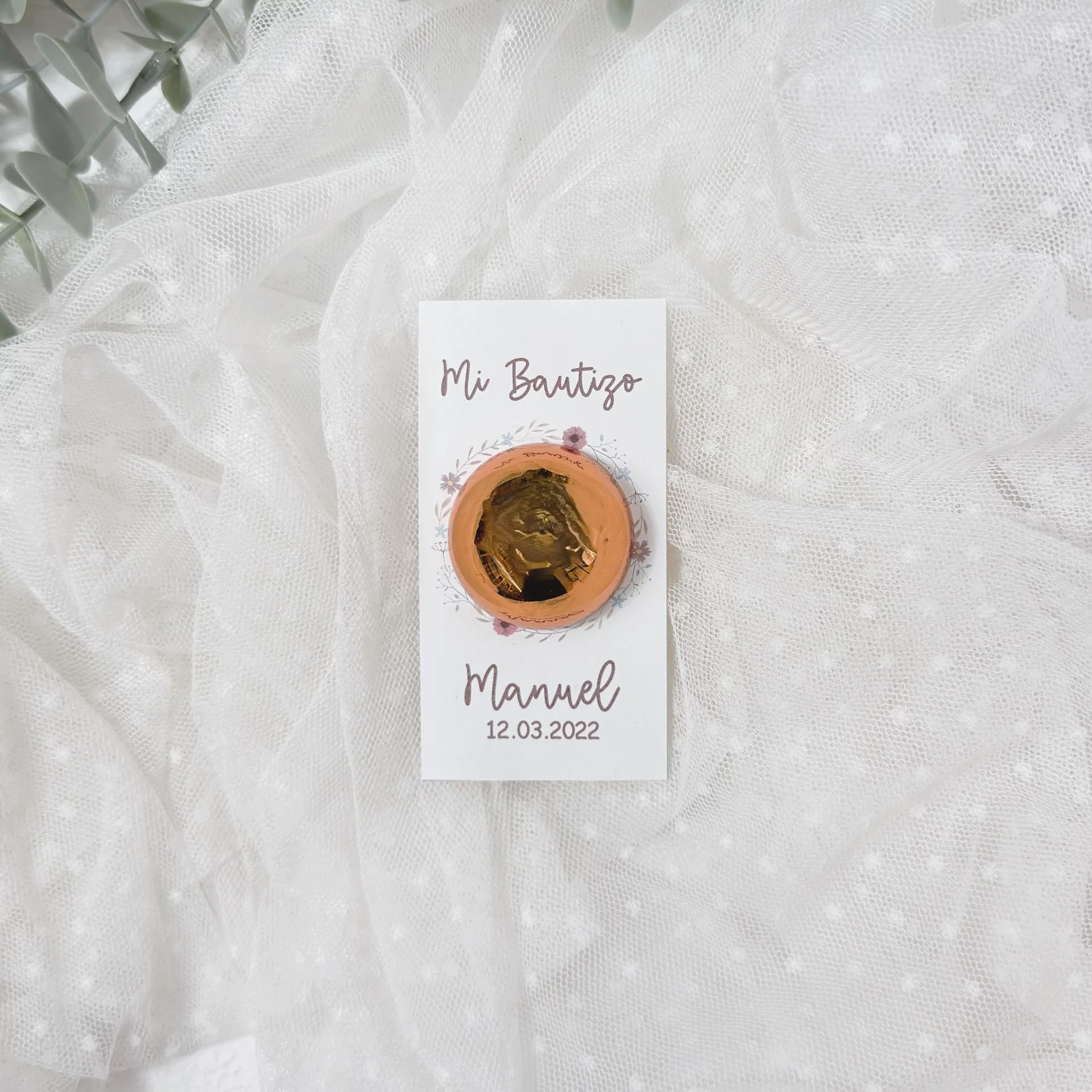 Labial Personalizado Bautizo FLORES