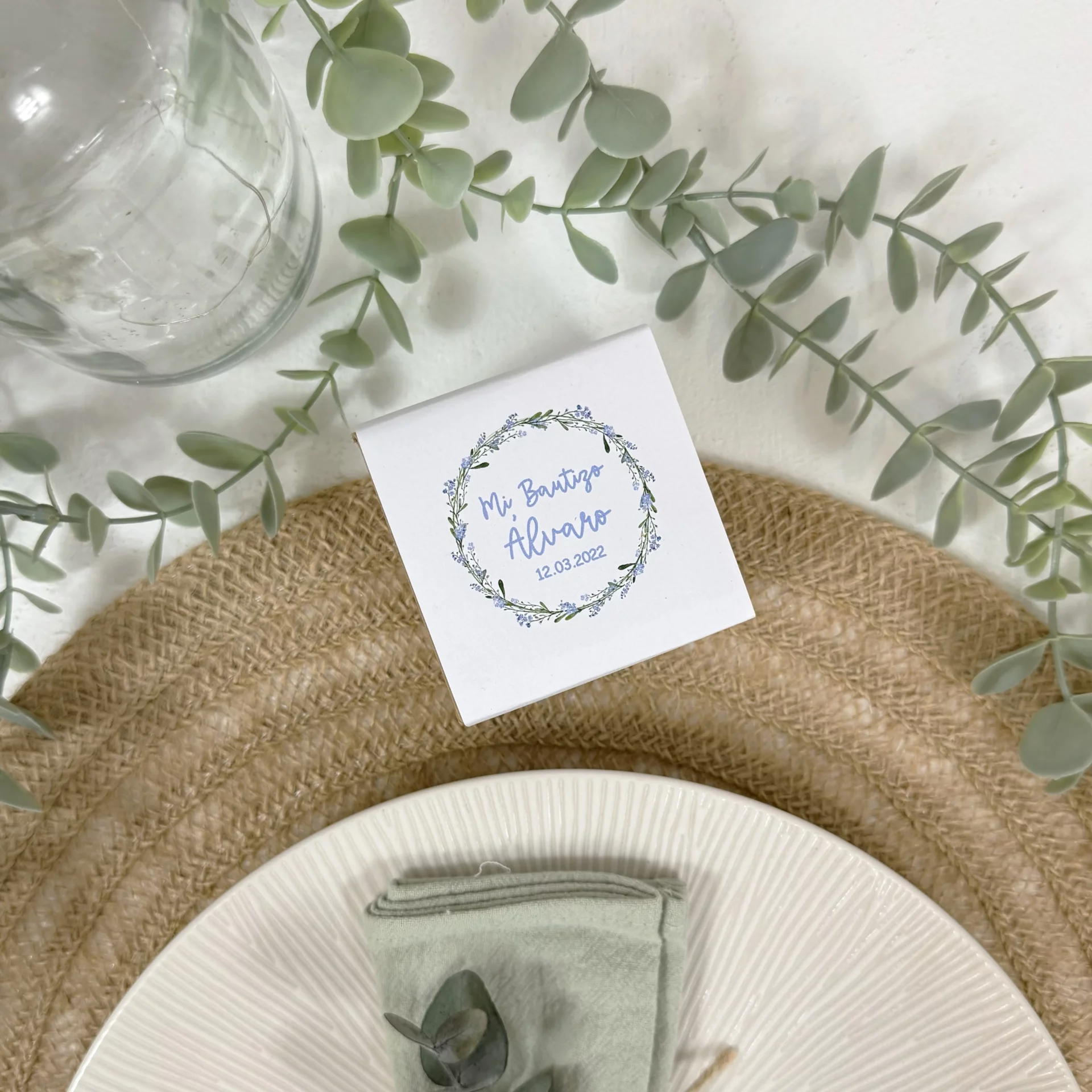 detalle bautizo ecologico maceta personalizada a color