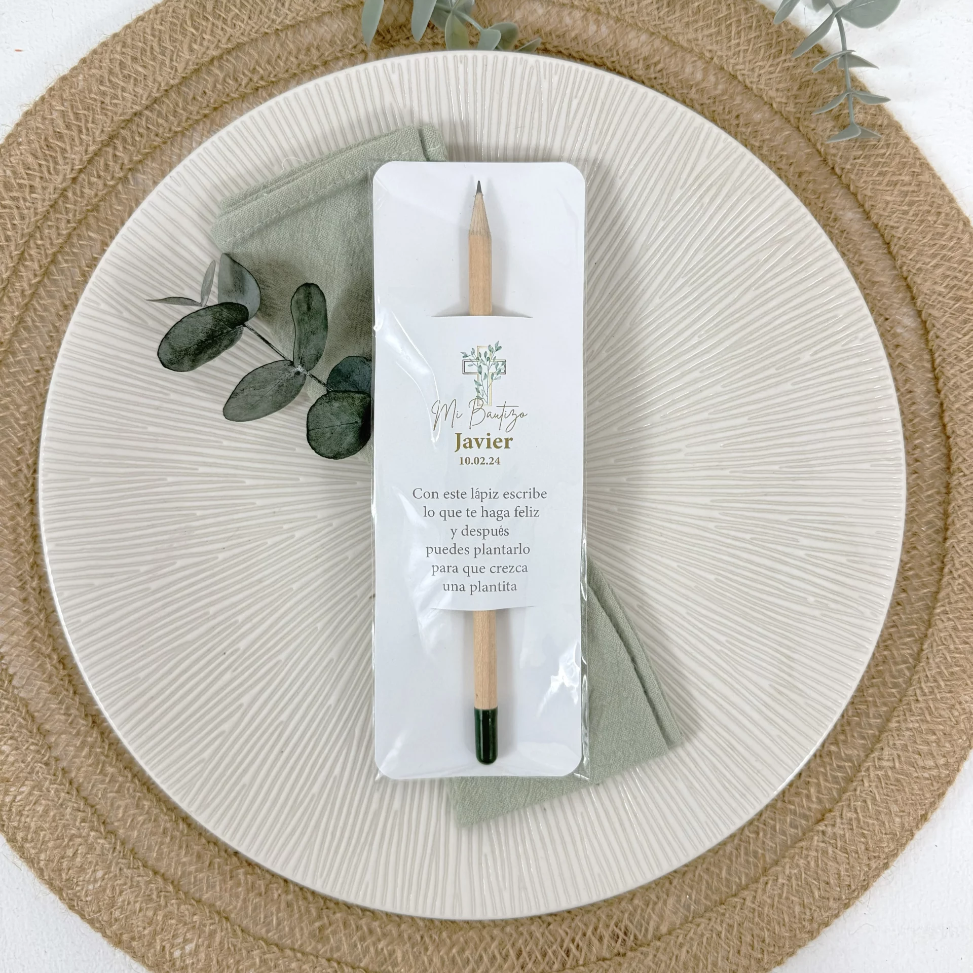 detalle invitados bautizo personalizado ecologico