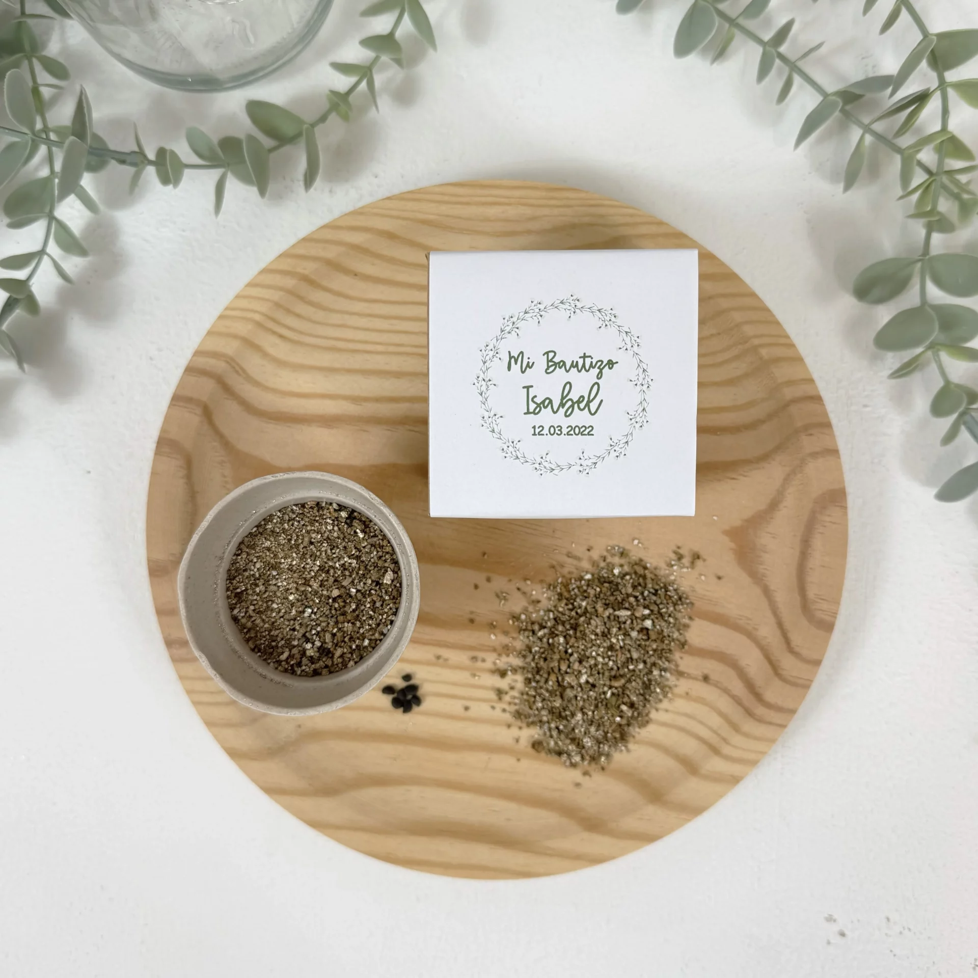 maceta biodegradable bautizo con semillas incluida