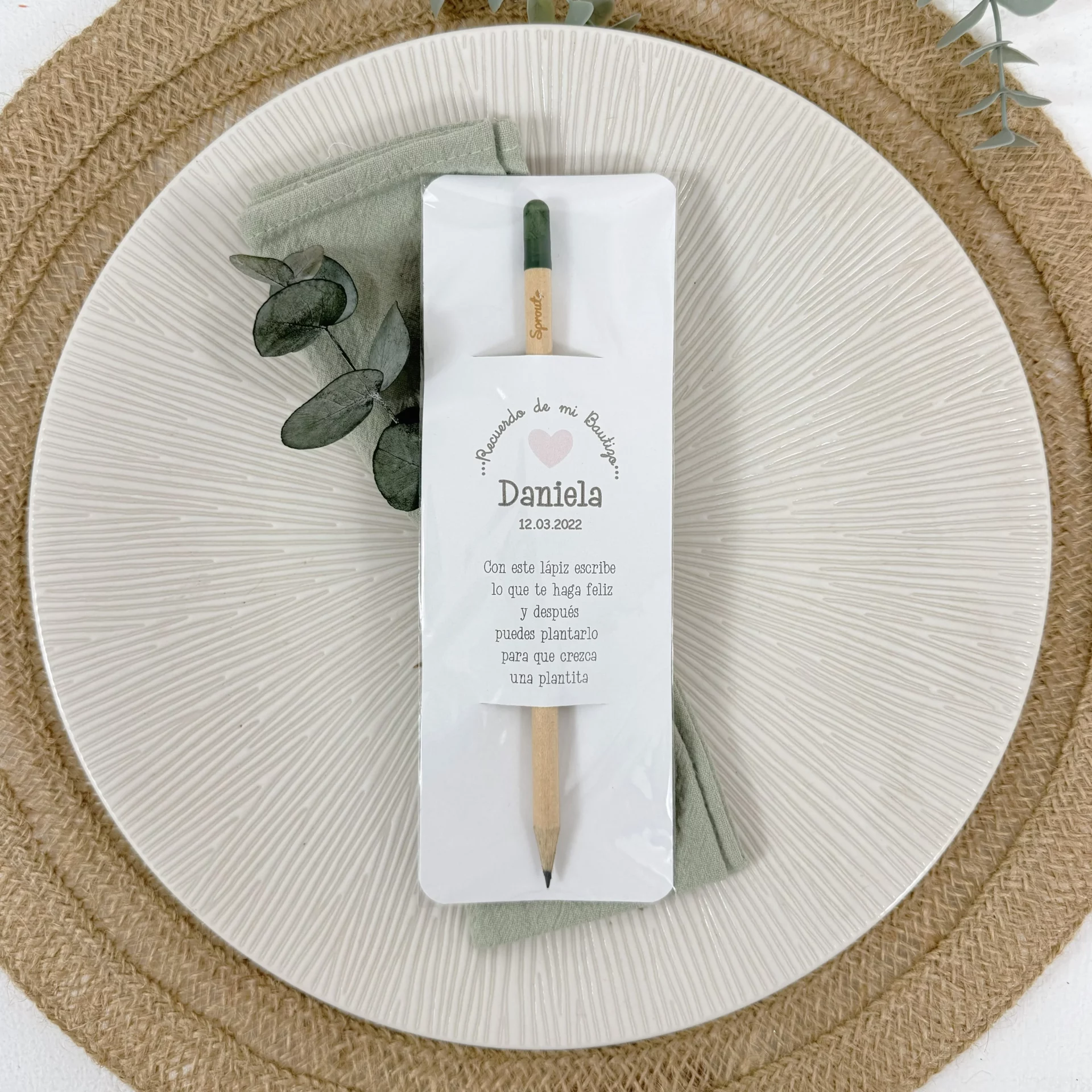 recuerdo bautizo ecologico lapiz plantable
