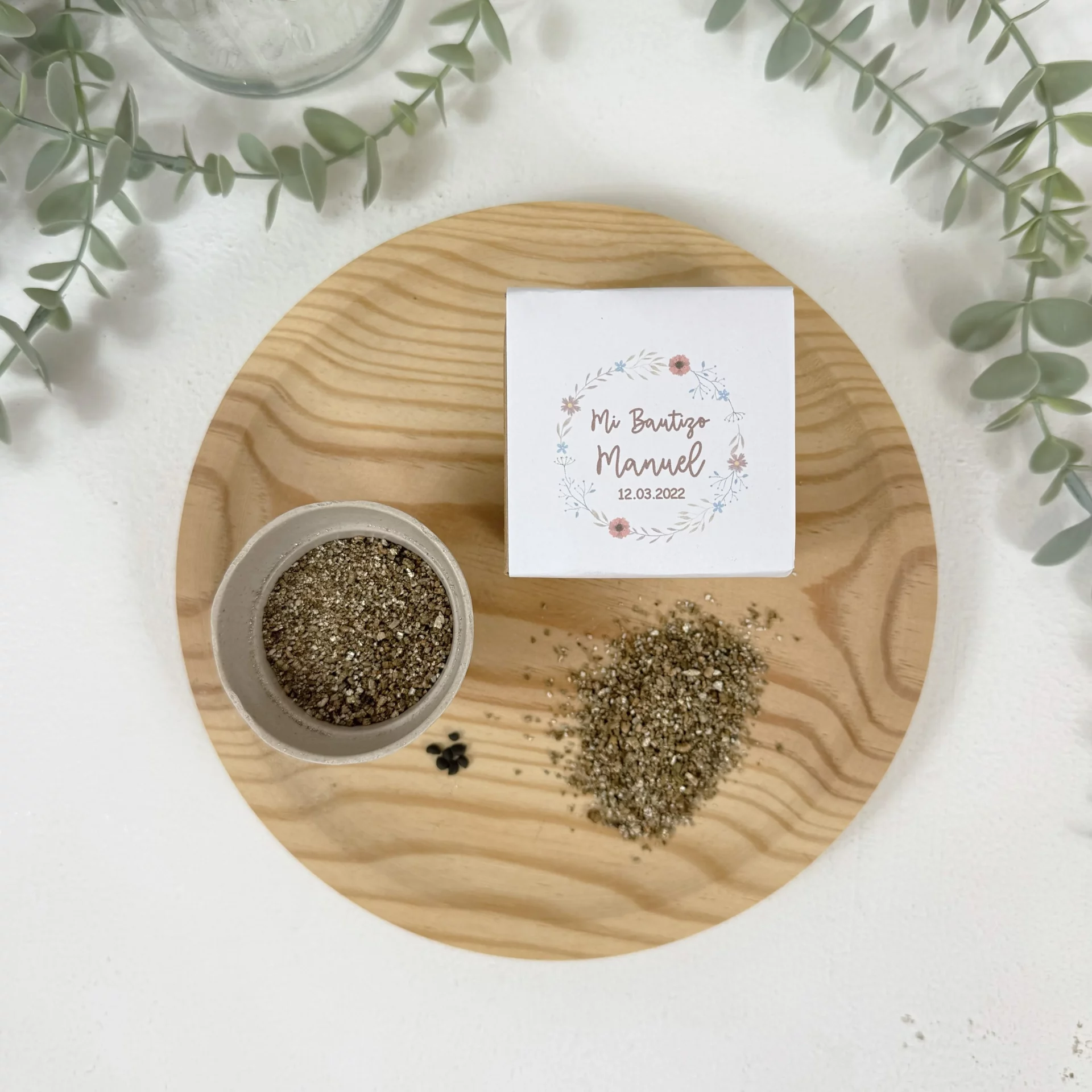 recuerdo bautizo ecológico maceta natural