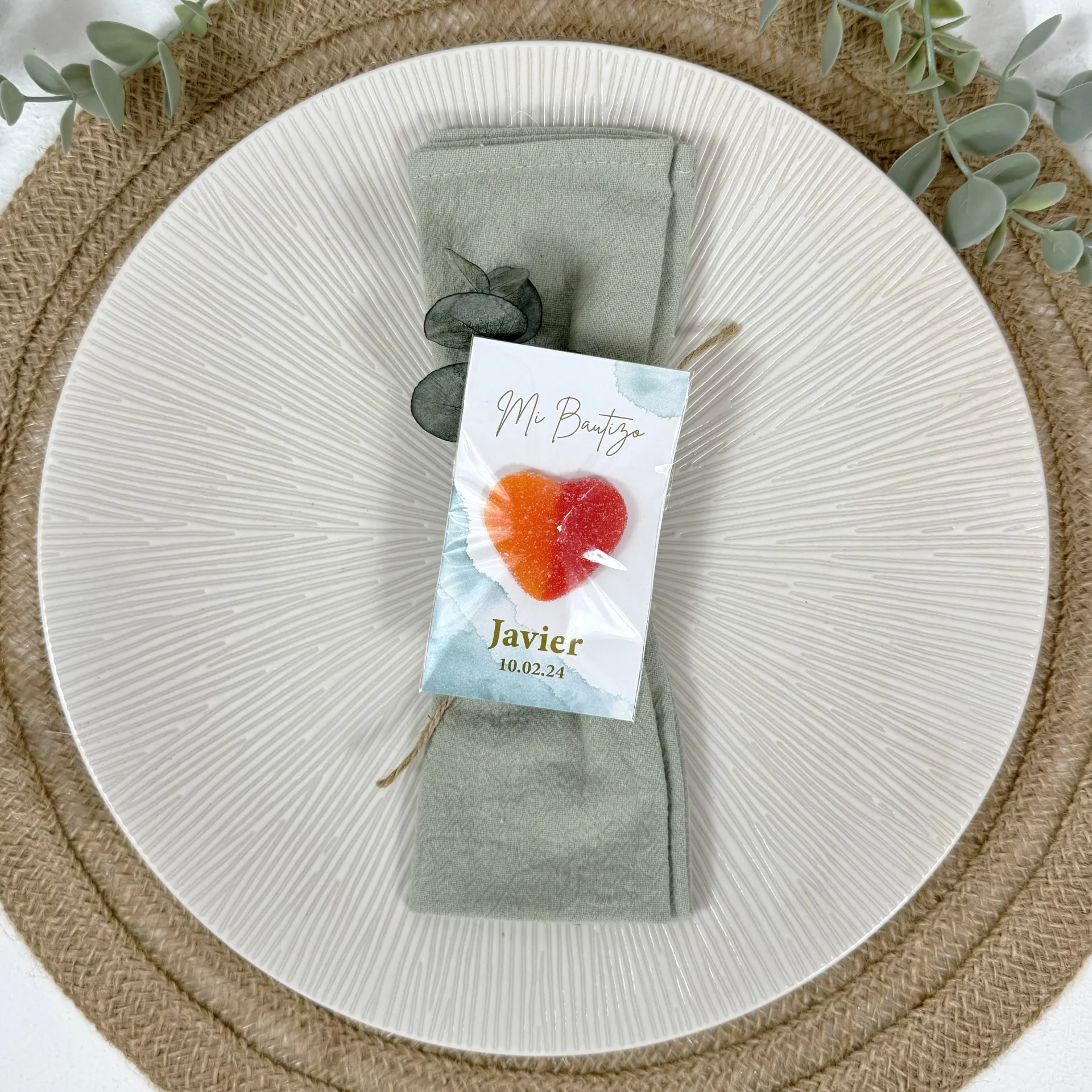 tarjeta personalizada bautizo decoracion mesa