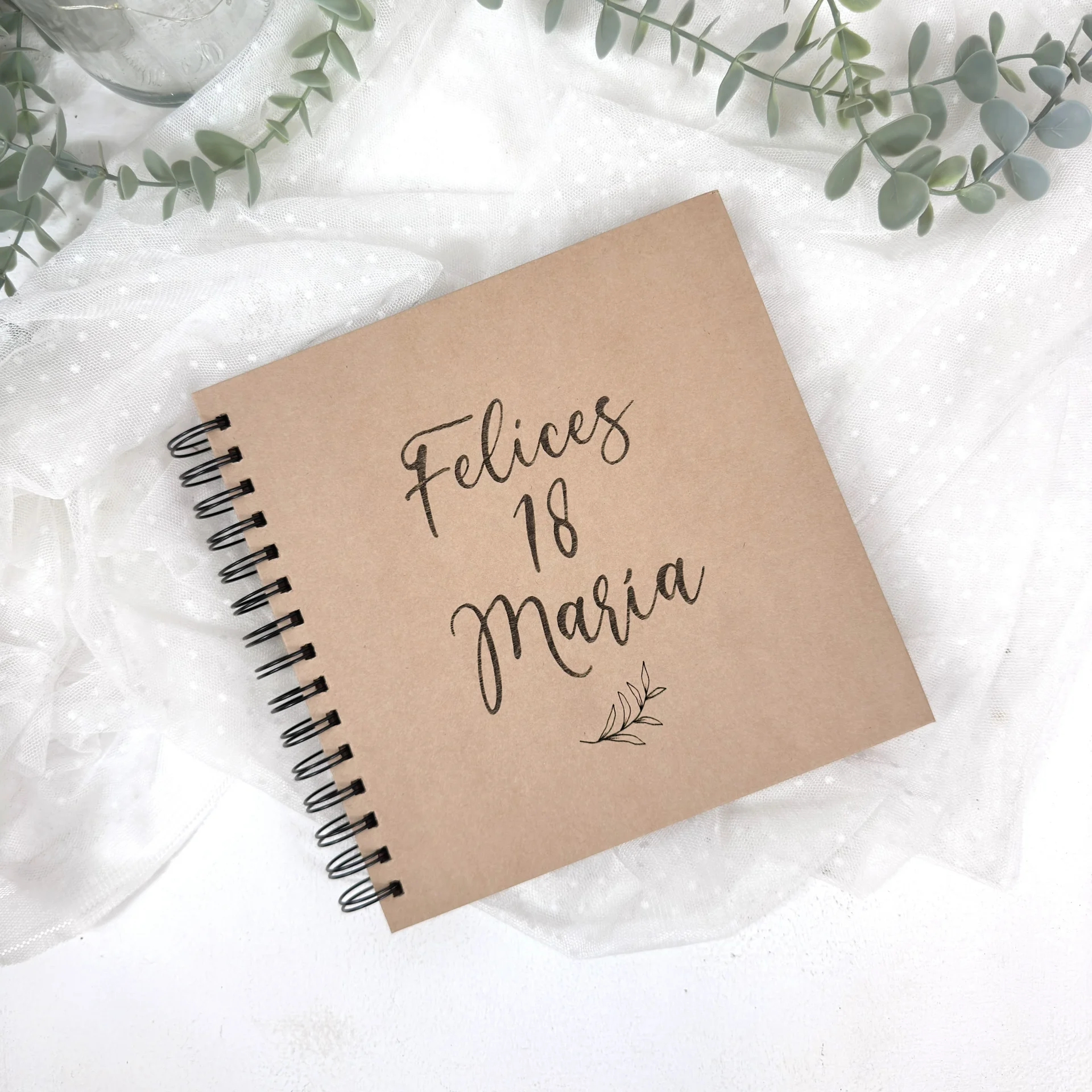 libro de firmas cumpleaños kraft personalizado