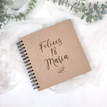 libro de firmas cumpleaños kraft personalizado