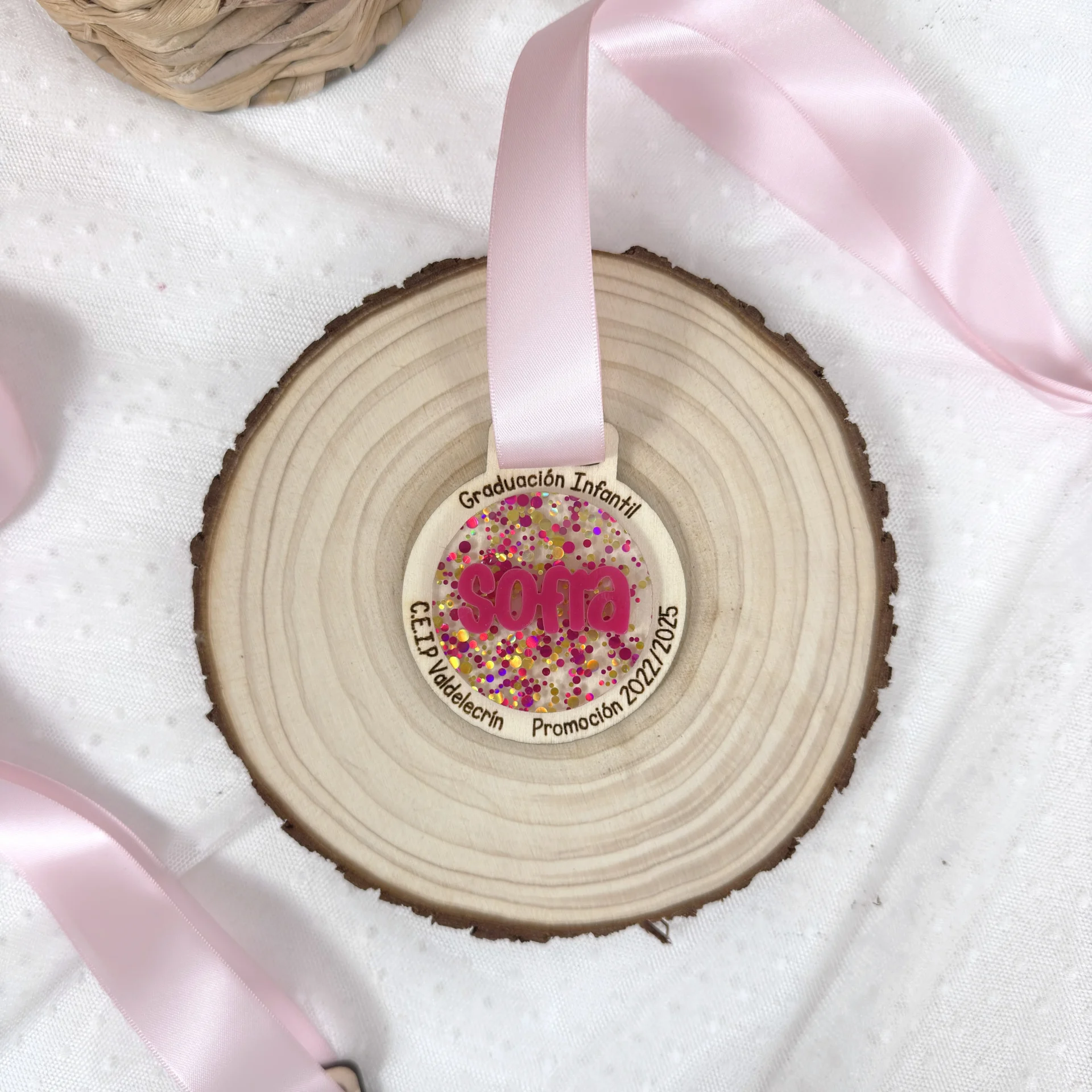 medalla graduacion original confeti personalizada