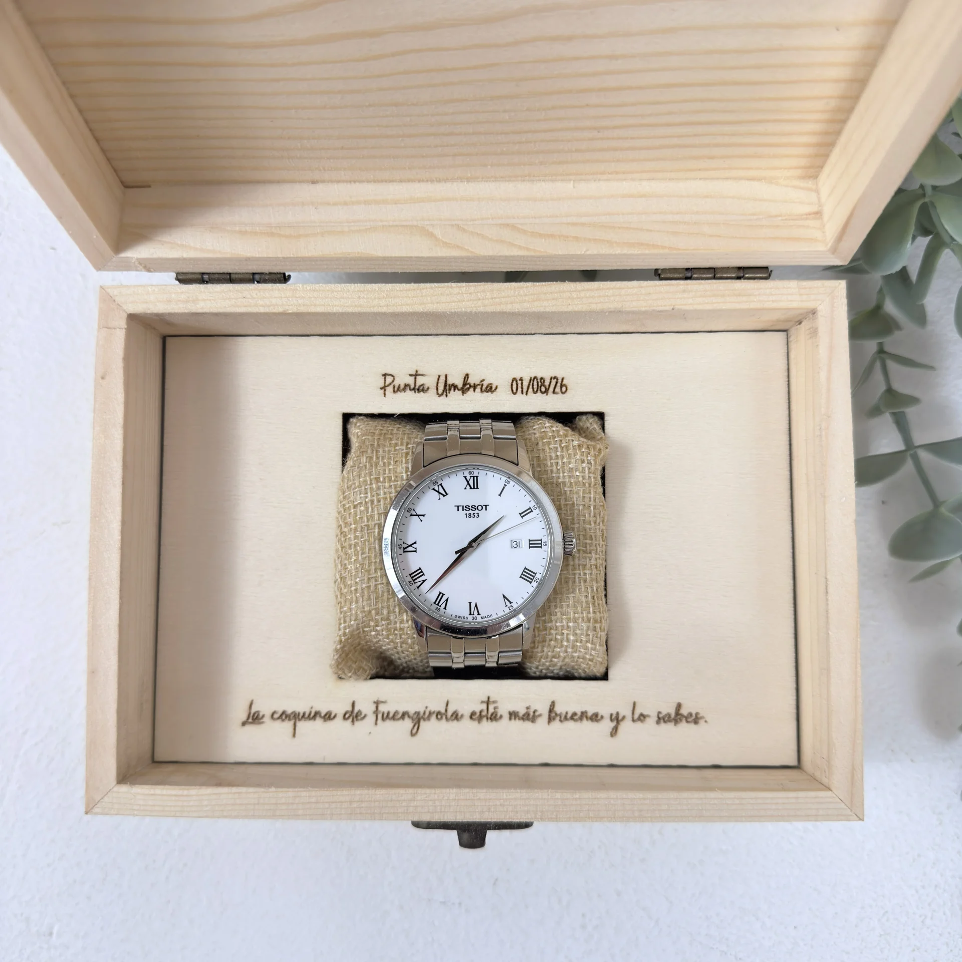Caja para reloj personalizada con cojín interior para reloj de pulsera