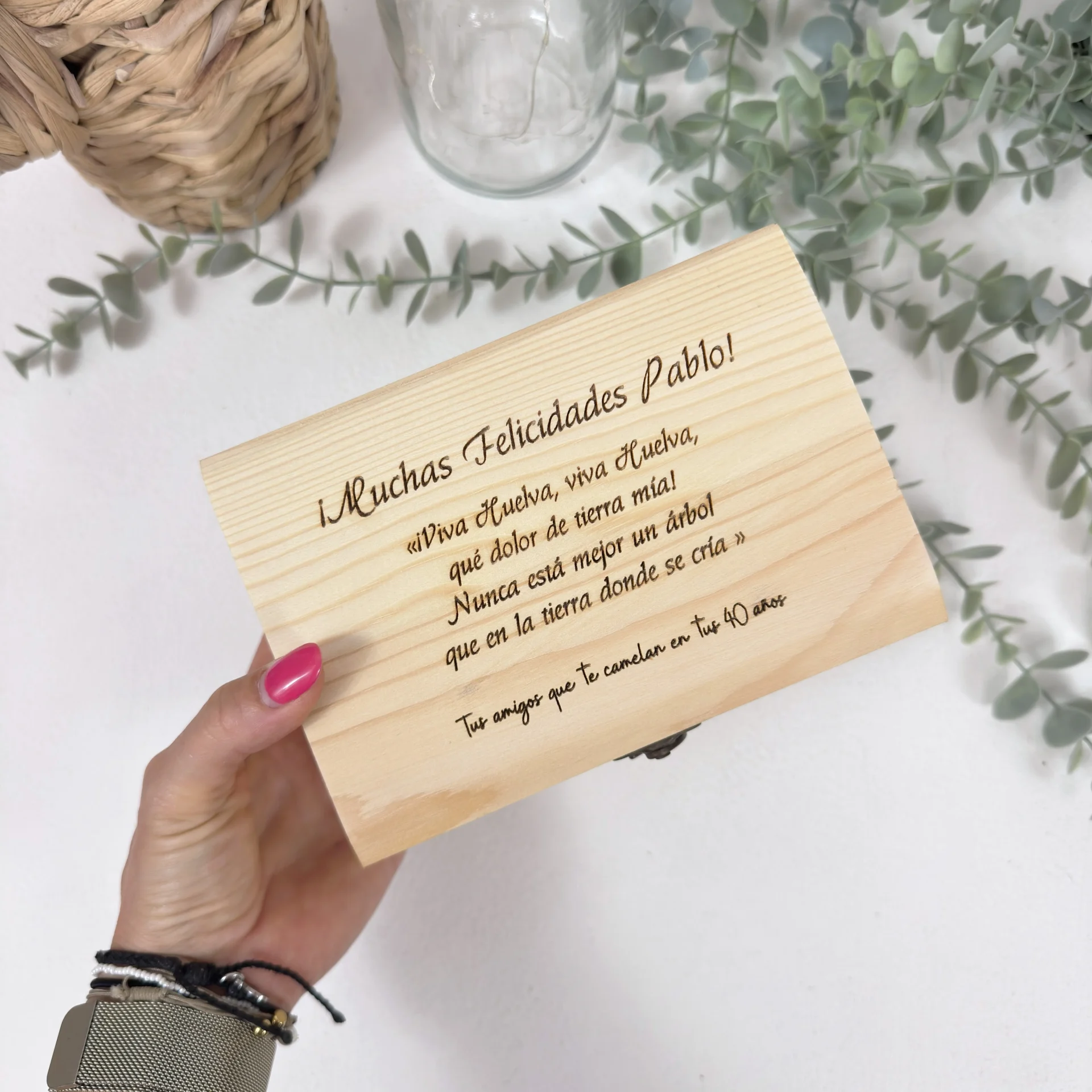 Caja para reloj personalizada de madera