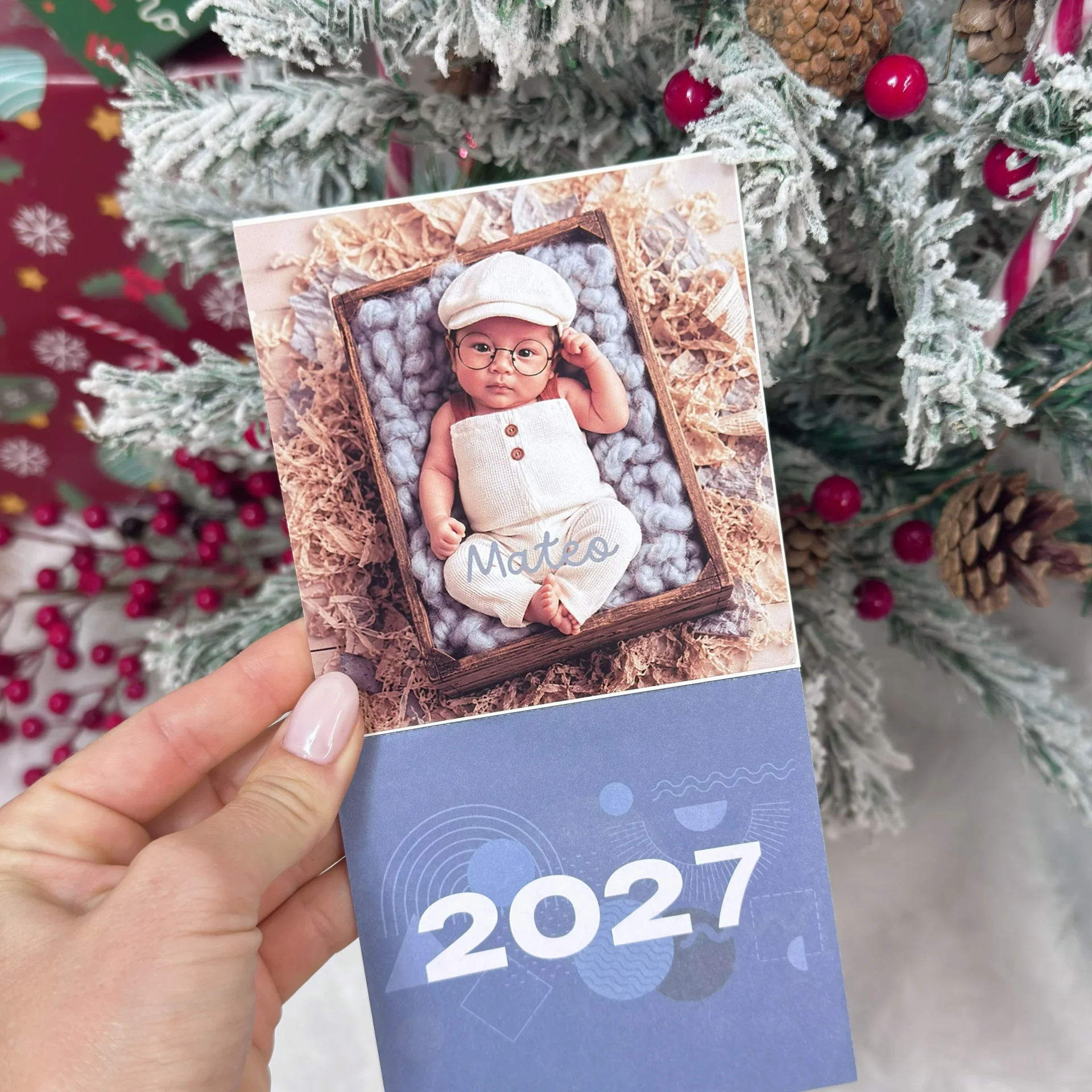 Calendario 2027 con foto personalizada y meses interiores