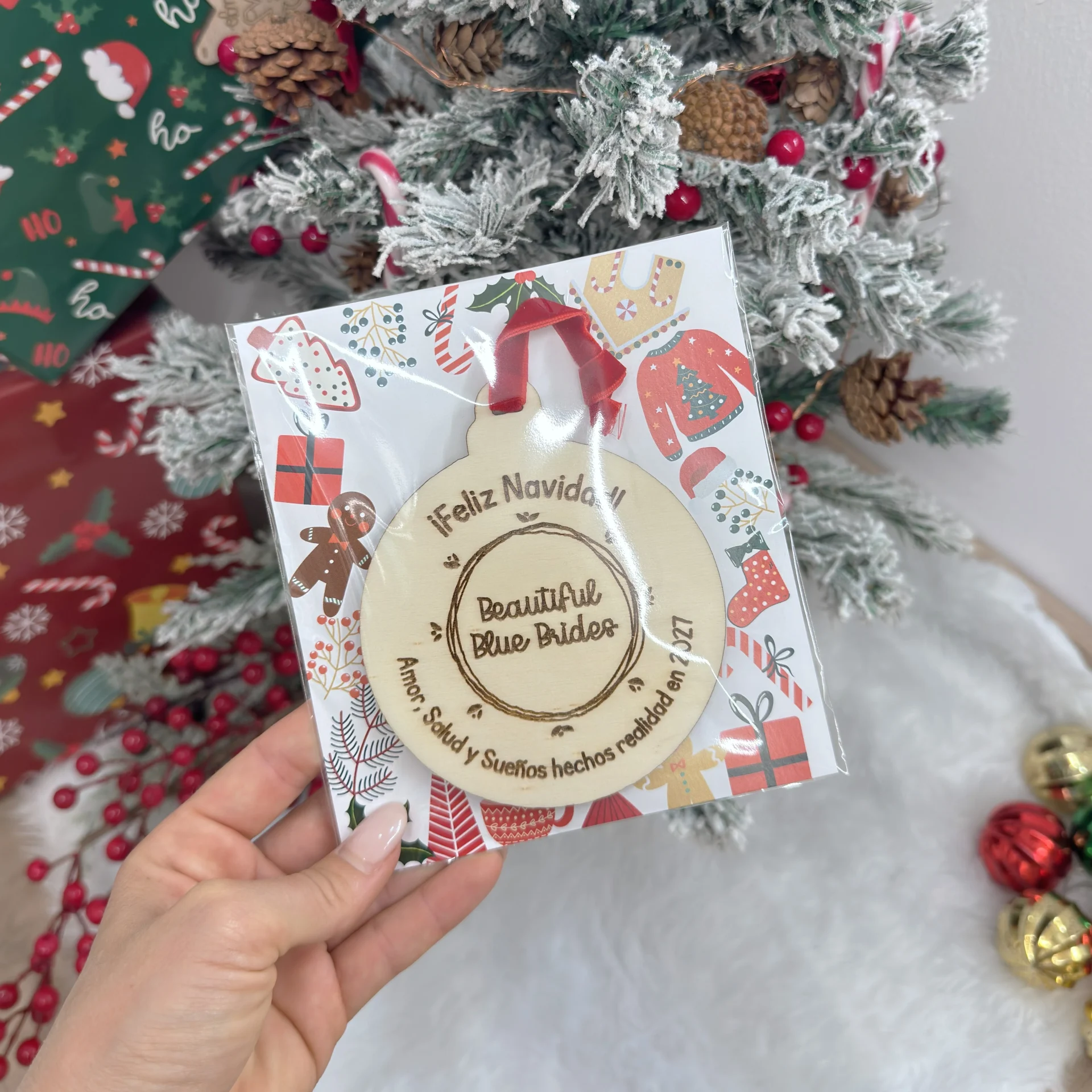 Regalo de Navidad corporativo personalizado en madera