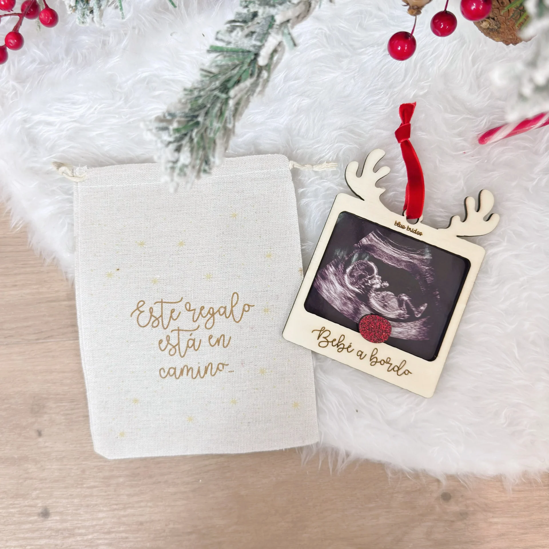 Bola de Navidad con ecografía personalizada y saquito