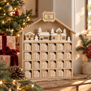 Calendario de Adviento personalizado de madera con nombre